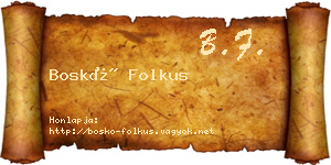 Boskó Folkus névjegykártya